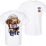 Chocolate Labrador Hunting Dog 2 Siders Hoodies, Miler Lite T-shirt, Perfect For Beer Lovers, Unisex for Men and For Women Classic Cotton Style001