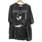 Crystal Castles Music Tour Shirt, 90s Crystal Castles Music Band Tee Black Tshirt Cotton Menswear
