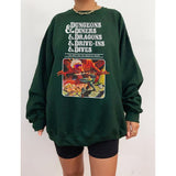 Dungeons And Diners And Dragons And Drive-Ins And Dives Shirt, Dragons Playing Houses And Humans T-Shirt, Sweatshirt, Hoodie, DnD Sweatshirt, RPG Gift