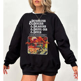 Dungeons And Diners And Dragons And Drive-Ins And Dives Shirt, Dragons Playing Houses And Humans T-Shirt, Sweatshirt, Hoodie, DnD Sweatshirt, RPG Gift