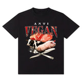 Anti Vegan Graphic TShirt, Funny Meme Tee Cotton Gift For Women, Gift For Men Classic Fabric