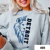 Detroit Football Sweatshirt, Lion Football Shirt, Retro Detroit Football Shirt, Detroit Gift Fans Crewneck Fabric
