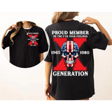 Custom Year Est.1980 Red Skull Proud Member Generation X 2 Side Shirt, GenX T-shirt, Skull GenX Shirt, Skull Shirt