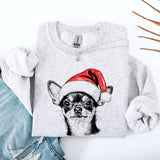 Chihuahua, Santa, Dog, Christmas, Dog Lover, Pet Sweatshirt, Crew Neck, Women's, Crewneck