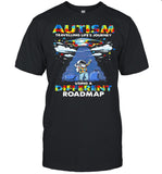 Autism Travelling Lifeâ€™s Journey Using A Diferent Roamap Ufo shirt