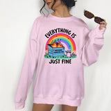 Dumpster Fire Raccoon- Unisex Crewneck Sweatshirt - Print is Sublimation, Funny Tee, Funny Apparel, Gift Idea, Relaxed Fit, Casual Apparel