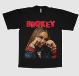 Brokeyyy Cute Men's T-shirt, Cotton Fabric, Tropical Design