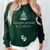 Christmas Pregnancy Announcement sweatshirt, Bumpin around the Christmas tree maternity jumper, Funny Baby reveal crewneck to family