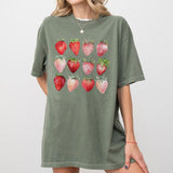 Cute Strawberry Tshirt, Comfort Summer Strawberry Shirt, Cottagecore Berries Tshirt, Strawberry Aesthetic for Women, Botanical Garden Tshirt, Botanical Shirt for Her, Birthday Gift for Women, Strawberry Lover Tee, Fruit Lover Tee, Farm Fruits Women Top