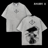 2 Sided Bleach Anime Kenpachi Zaraki Retro Vintage Oversized Heavy Limited Squads 11 Tee Double Printed Washed Unisex, T-Shirt, Sweatshirt, Hoodie, Co