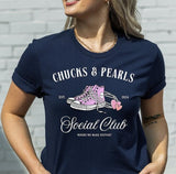 Chucks and Pearls 2024 Election Shirt Madame President Political Activism Tshirt