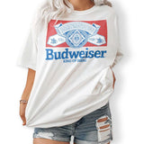 Budweiser Distressed Print T-Shirt, Sweathirt, Hoodie