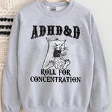ADHD DnD Cat Shirt, Cat DnD Shirt, Mental Health DM Gift, TTRPG Hoodie, Role Play Tee, Funny Dragon Unisex Tee, Game Masters, Gamer D&D Sweatshirt, Du