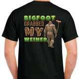 Bigfoot Grabbed my weiner - men's T-shirt Cotton Menswear Tshirt Top Crewneck Casual Shortsleeve