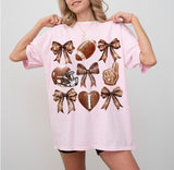Coquette Football Bow Shirt, Girls Football Tshirt, Football Season Tee, Fall Football Season Shirt, coquette football