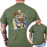 Camo Hunter Trummp With Michelob Ultra Beer Shirt 2-Sided, Funny Men's Hunting T-shirt, Beer Drinking Tee, Unisex Hunt Tops, Classic Casual Menswear