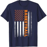 Basketball USA US Flag Basketball Men Boys T-Shirt Made in USA