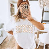 Cafecito Checkered Tshirt or Crewneck Sweater
