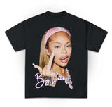 Big Lattooo Pink Graphic T-Shirt, Rap Shirt Cotton Fabric Top Womenswear