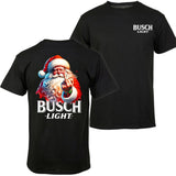 Busch Light, Santa Middle Finger Funny Red Santa Christmas 2 Sided T-shirt, Christmas Sweatshirt with beer, Perfect for outings and holidays, Unisex f