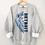 Detroit Football Sweatshirt, Lion Football Shirt, Retro Detroit Football Shirt, Detroit Gift Fans Crewneck, Retro Game Day Sweatshirt, Trendy Shirt Fo