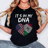 DNA USA Flag American Mexican Flag Mexico T-Shirt Style001