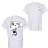 DoodleBob Miller Lite Unisex 2 Sided T-Shirt Funny Classic Cotton, Trendy T-Shirt For Men For Women
