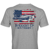 Bass America - Largemouth Bass and American Flag T-Shirt Style001