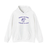 Born to Fish Hoodie - Laugh Factory Tees - Casual Fishing Hoodie with Humor, Cotton/Polyester Blend, Everyday Wear - Menswear Pullover Sweatshirts