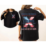 Custom Year Gen X 2 Side T-shirt, 1965-1980 Gen X 2 Side Proud Member Flag Shirt V0 Style001