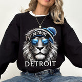 Detroit Football Crewneck Sweatshirt, Football Mascot Lion Shirt, Game Day Shirt, Detroit Lover Gift