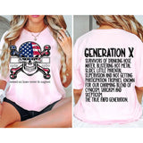 Custom Year Gen X 2 Side T-shirt, 1965-1980 Gen X Skull Flag Shirt, Hose Water and Neglect Flag Gen X Shirt Style001