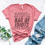 Bag Of Idiots T-Shirt Funny Sarcastic Tshirt Joke Sarcasm Tee Funny Joke Shirt Sarcasm Funny T-Shirt Soft Print Tshirt Oversized Fit Tee Comfy Sarcast