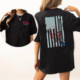 Coors Light American Flag Graphic 2 Sided Shirt, Beer Drinking T-shirt, Soft Cotton Fabric Tshirt, Unisex Drinker Top, Printed Casual Womenswear Style001