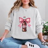 Dr Pepper Sweatshirt, Pink Bow Coquette, Trendy Dr Pepper Shirt, Vintage Bow Collage Sweater, Gift for Her