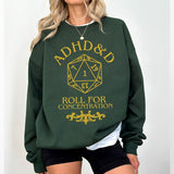 ADHD & D Roll For Concentration Funny Gamer Shirt, ADHD Shirt, DnD Shirt, ADHD & D funny Sweatshirt, Dungeons and Dragons Sweatshirt, Board Games Gifts