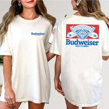 Budweiser beer retro logo and design t-shirt, high-quality material, fashion forward Style001