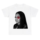 Black JT Tee, Red Star JT Shirt Cotton Fabric