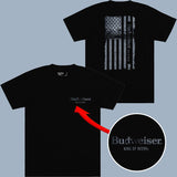 Budweiser Logo Flag T-shirt - 2 Side Ss3 - Every Color Available - Fashion For All Tastes - Dynamic Prints - Shared Wardrobe Options - All Sizes Offer