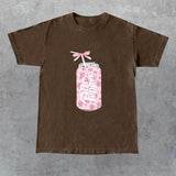 Dr Pepper Gift, Dr Pepper Bow Crewneck, Dr Pepper Pink Bow Shirt, Cute Baby Pink Bow Tee, Trendy Soda Can With Roses Menswear