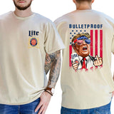 2-Side Miller Lite Beer Bulletproof TShirt, Funny Tee, Gift For Men, Casual Menswear, Classic Cotton Top, Soft Fabric Shortsleeve Shirt Style001