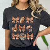 Coquette Football Mom Shirt, Game Day Shirt, Football Bow Shirt, Touch Down Season, Sport Graphic Tee, Football Mama, Sport Mom