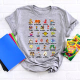ABC Children's Book Teacher Vintage T-Shirt, Kindergarten Teacher Shirt, Alphabet Shirt, Funny Alphabet Shirt, Teacher Shirt, Animals Alphabet T-Shirt