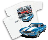 Camaro Street Legends White T-Shirt Chevrolet Chevy 1967 1968 1969 1970 RS SS Z28