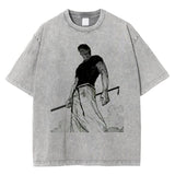 Anime Jujutsu Kaisen Washed T-shirts, Toji Summer TShirt, Unisex Streetwear, Graphic Tee Menswear Top Underwear Crewneck