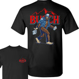 Bigfoot Busch Light Double Sided Tee Classic Cotton Tops Men's Crewneck T-shirt Menswear Collar Style001