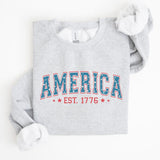 America, 1776, Patriotic, 4th of July Sweatshirt, Women's Crew Neck, Crewneck Casual Comfort Womenswear ComfortableÂ Graphic