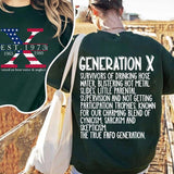 Custom Year Gen X 2 Side T-shirt, 1965-1980 Gen X Flag Shirt, Hose Water and Neglect Flag Gen X Shirt Style001