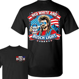 Busch Light -Beer- July 4th Busch Beer 2-sided Shirt  Merica, Forth of July, Red White and Blue, Joe Dirt, Casual Graphic Round Neck T-shirt for Summe