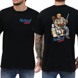 Camo Hunter Trummp With Natural Light Beer Shirt 2-Sided, Funny Men's Hunting T-shirt, Beer Drinking Tee, Unisex Hunt Tops, Classic Casual Menswear Style001